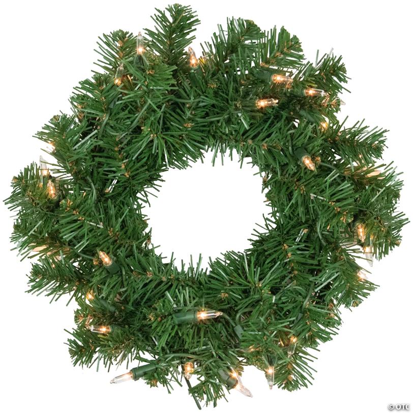 Northlight Pre-Lit Deluxe Dorchester Pine Artificial Christmas Wreath  12-Inch  Clear Lights
