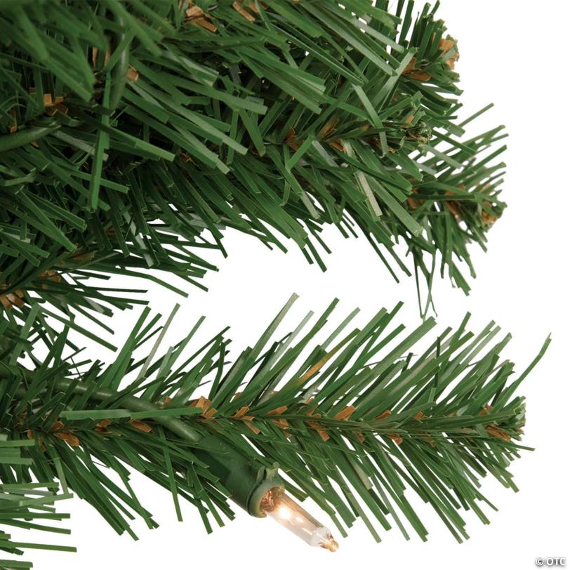 Northlight Pre-Lit Dorchester Pine Artificial Christmas Wreath  24-Inch  Clear Lights