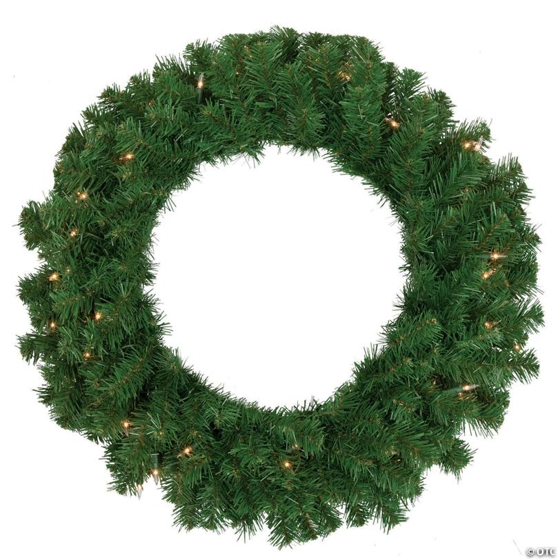 Northlight Pre-Lit Dorchester Pine Artificial Christmas Wreath  24-Inch  Clear Lights