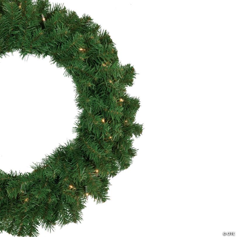 Northlight Pre-Lit Dorchester Pine Artificial Christmas Wreath  24-Inch  Clear Lights