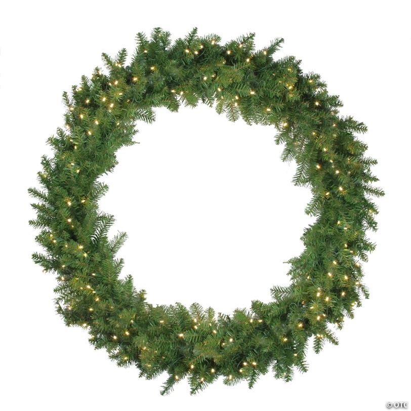 Northlight Pre-Lit Northern Pine LED Artificial Christmas Wreath - 48-Inch  Warm White Lights