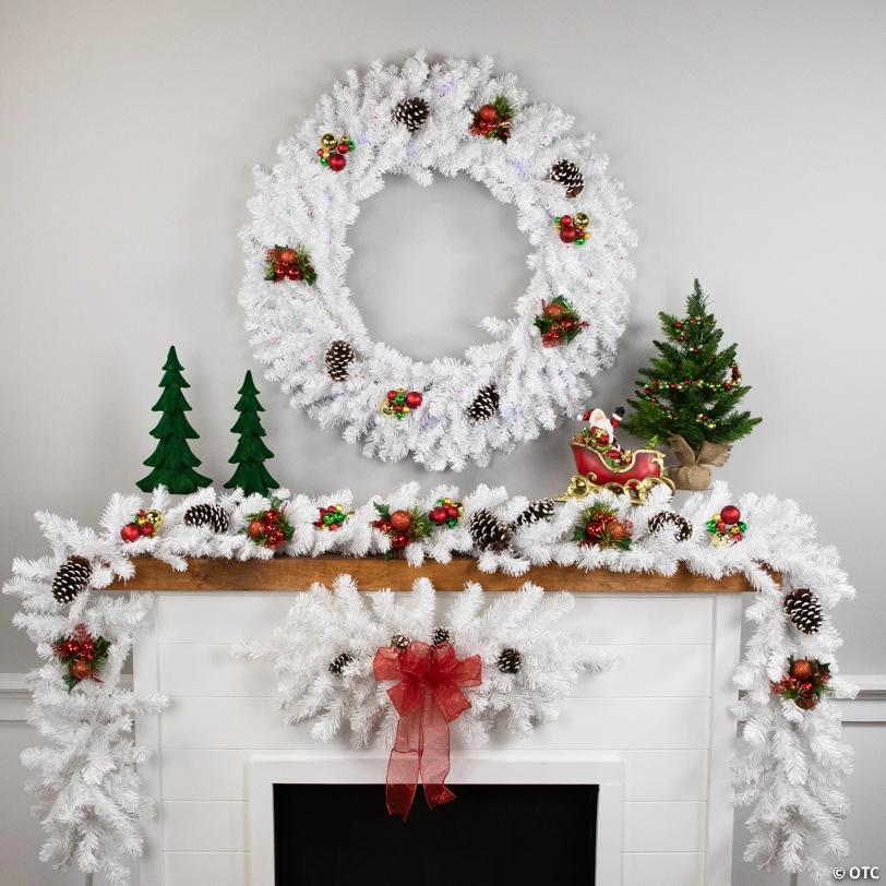 Northlight Pre-Lit Pine Battery Operated LED Artificial Christmas Wreath - 36-Inch  Multicolor Lights