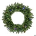 Northlight Pre-Lit Rockwood Pine Artificial Christmas Wreath  24-Inch  Multi LED Lights