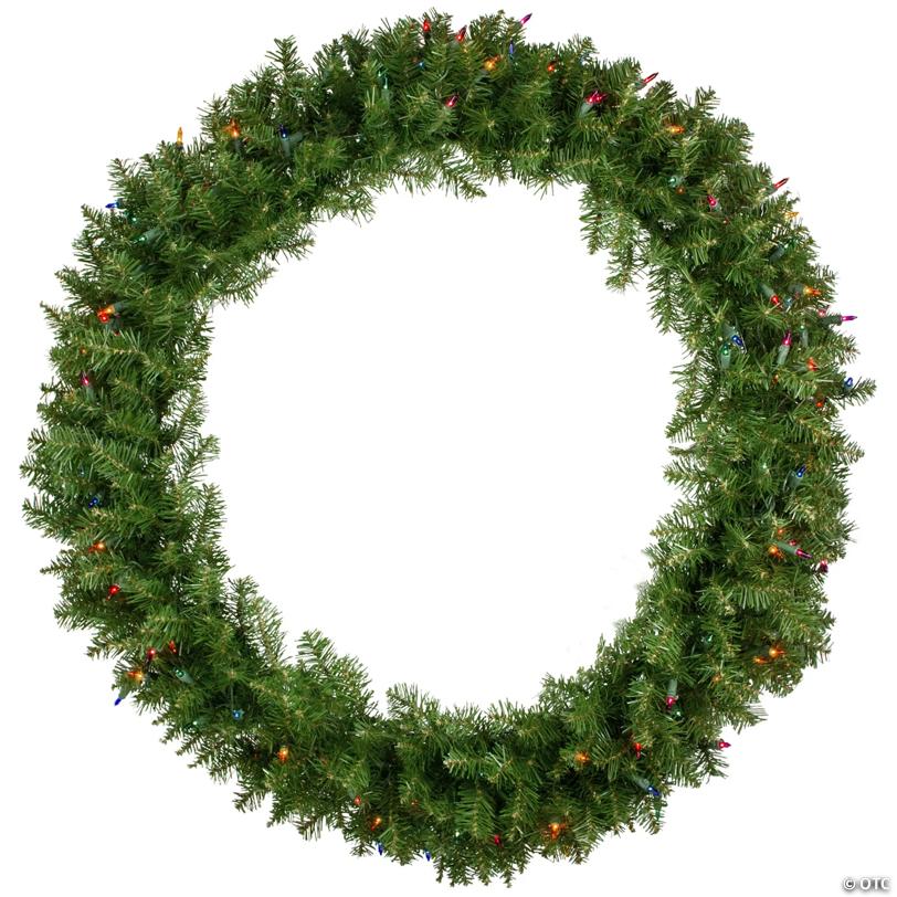 Northlight Pre-Lit Rockwood Pine Artificial Christmas Wreath  36-Inch  Multi Lights