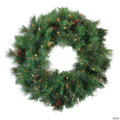 Northlight Pre-Lit Royal Oregon Pine Artificial Christmas Wreath - 24-Inch  Clear Lights