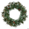 Northlight Pre-Lit Snow Valley Pine Artificial Christmas Wreath  24-Inch  Clear Lights