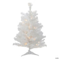 Northlight Pre-Lit Snow White Medium Artificial Christmas Tree  2 Ft - Clear LED Lights