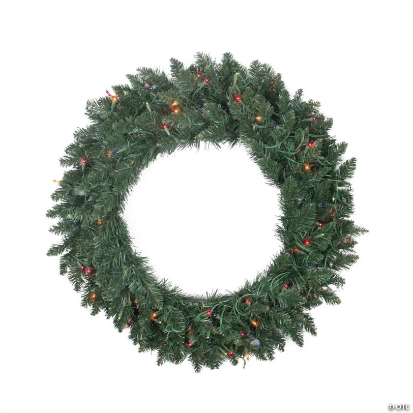 Northlight Pre-Lit Traditional Pine Artificial Christmas Wreath - 30-Inch  Multi Lights