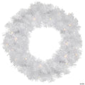 Northlight Pre-Lit White Pine Artificial Christmas Wreath - 24-Inch  Clear Lights