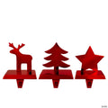 Northlight Reindeer  Christmas Tree  and Star Metallic Red Christmas Stocking Holders