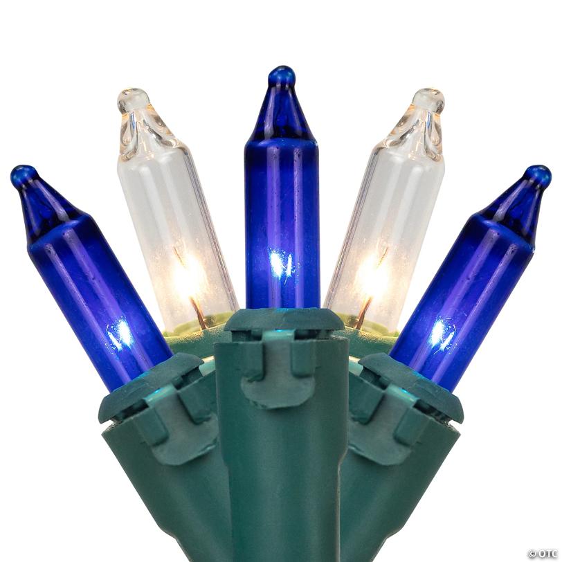 Northlight Set of 100 Blue & Clear Mini Christmas Lights 2.5" Spacing - Green Wire