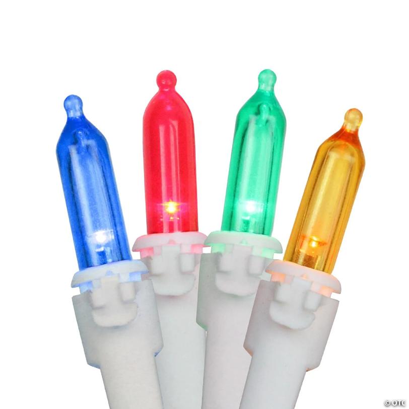 Northlight Set of 100 Multi-Color LED Mini Christmas Lights 4" Spacing - White Wire