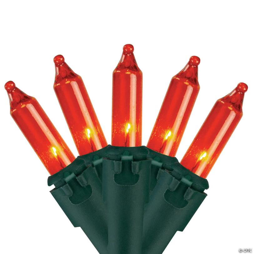 Northlight Set of 100 Orange Mini Incandescent Christmas Lights 2.5" Spacing - Green Wire