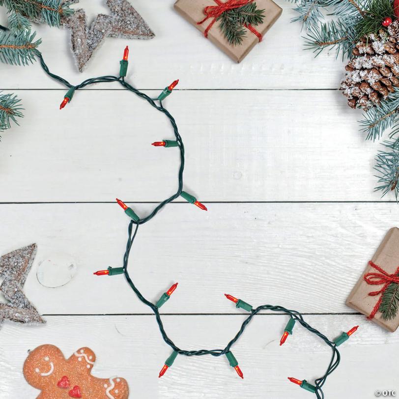 Northlight Set of 100 Orange Mini Incandescent Christmas Lights 2.5" Spacing - Green Wire