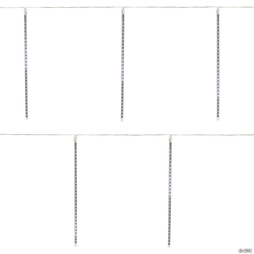 Northlight Set of 10 White LED Dripping Snowfall Icicle Christmas Lights - 20.5 ft Clear Wire