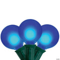 Northlight Set of 15 Blue Satin G50 Globe Christmas Lights - Green Wire
