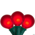 Northlight Set of 15 Red Satin G50 Globe Christmas Lights - Green Wire