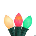 Northlight Set of 25 Opaque Red  White and Green C7 Christmas Light Set  24ft Green Wire