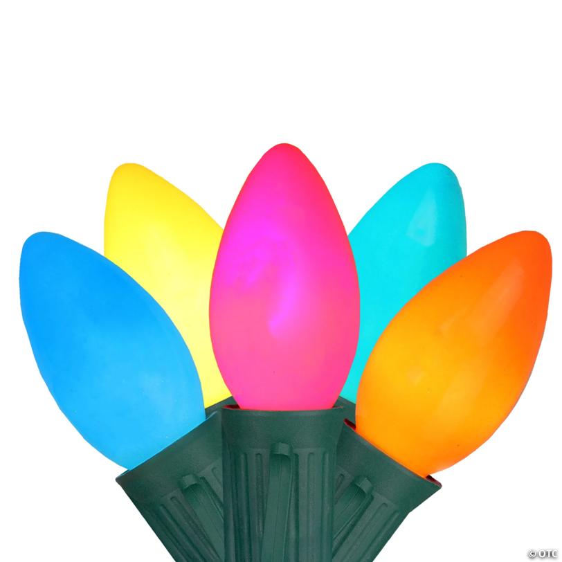 Northlight Set of 25 Opaque Vibrant Multi-Color C9 Christmas Light Set  24ft Green Wire