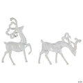 Northlight Set of 2 Clear Standing Reindeer Christmas Figurines  9.25-Inch