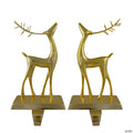 Northlight Set of 2 Gold Standing Reindeer Christmas Stocking Holders 9.75