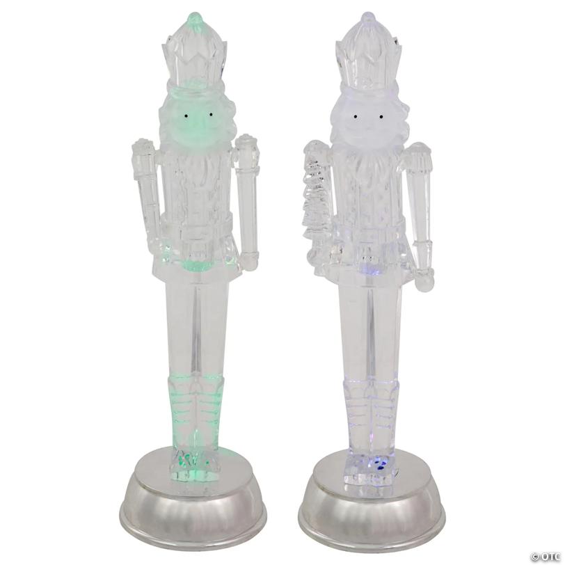 Northlight Set of 2 LED Lighted and Musical Nutcracker Christmas Figurines  12.5-Inch
