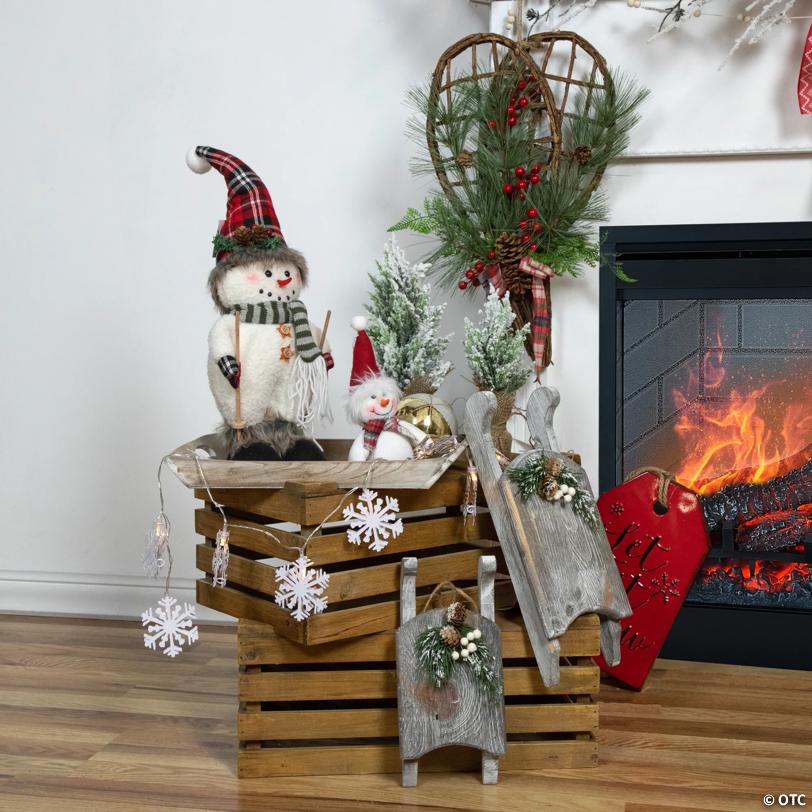 Northlight Set of 2 Winter Skiing Snowmen Christmas Table Top Decorations