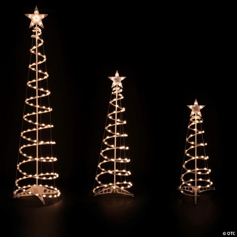 Northlight Set of 3 Clear Lighted Spiral Christmas Trees - 3'  4'  and 6'