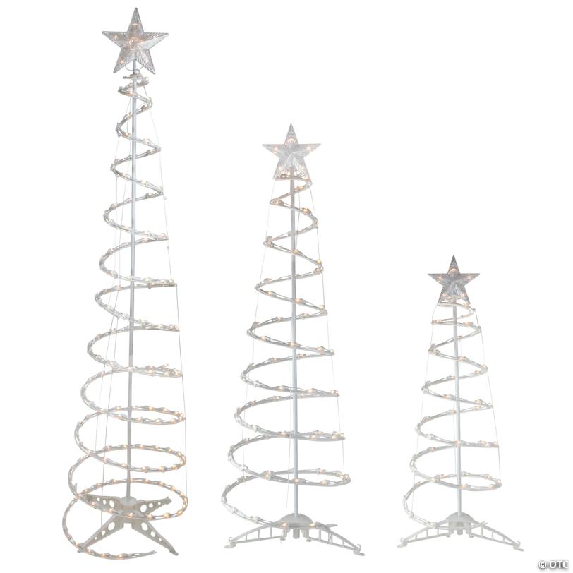 Northlight Set of 3 Clear Lighted Spiral Christmas Trees - 3'  4'  and 6'