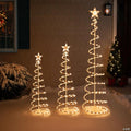 Northlight Set of 3 Clear Lighted Spiral Christmas Trees - 3'  4'  and 6'