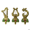 Northlight Set of 3 Glittered Gold Harp Christmas Stocking Holders 7