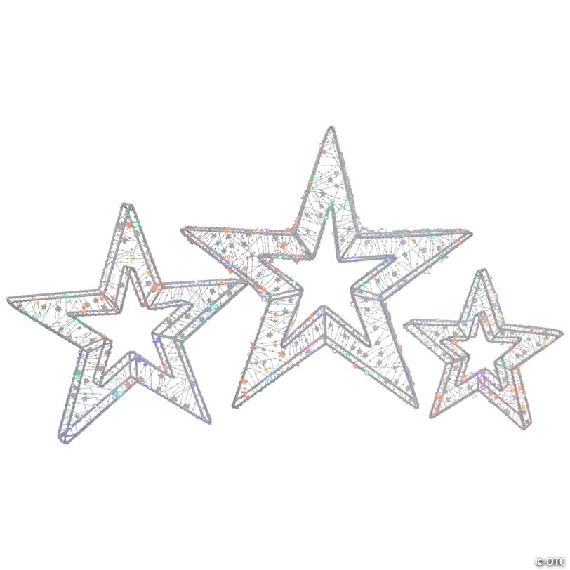 Northlight Set of 3 LED Lighted Color Changing Stars Outdoor Christmas Decorations 23