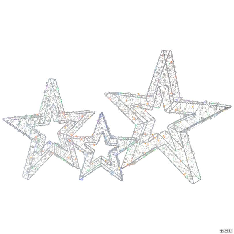 Northlight Set of 3 LED Lighted Color Changing Stars Outdoor Christmas Decorations 23