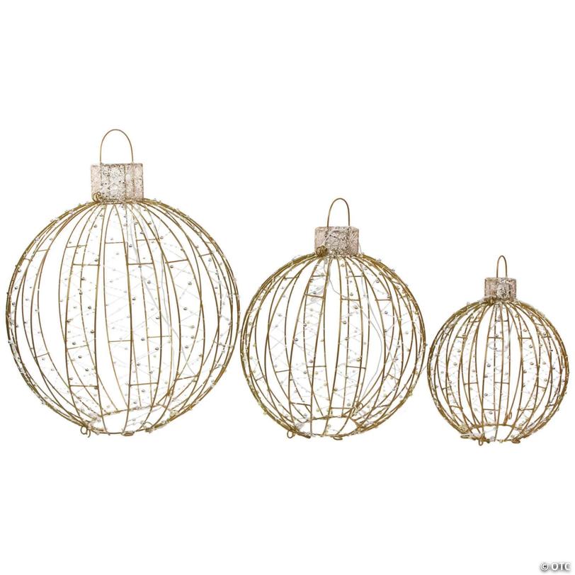 Northlight Set of 3 LED Lighted Ornaments Christmas Yard Decoration