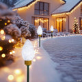 Northlight Set of 3 Lighted LED C9 Bulb Christmas Pathway Marker Lawn Stakes - Clear Lights