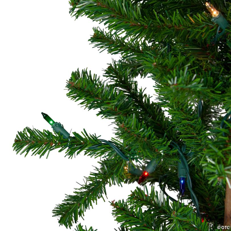 Northlight Set of 3 Pre-Lit Slim Alpine Artificial Christmas Trees 5' - Multicolor Lights