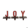 Northlight Set of 3 Red and Black Buffalo Plaid "JOY" Christmas Stocking Holder 6