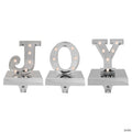 Northlight Set of 3 Silver LED Lighted "JOY" Christmas Stocking Holder 6.5