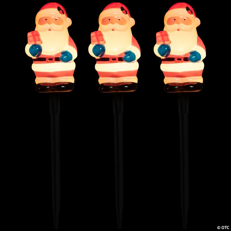 Northlight Set of 4 Lighted Santa Claus Christmas Pathway Markers 16