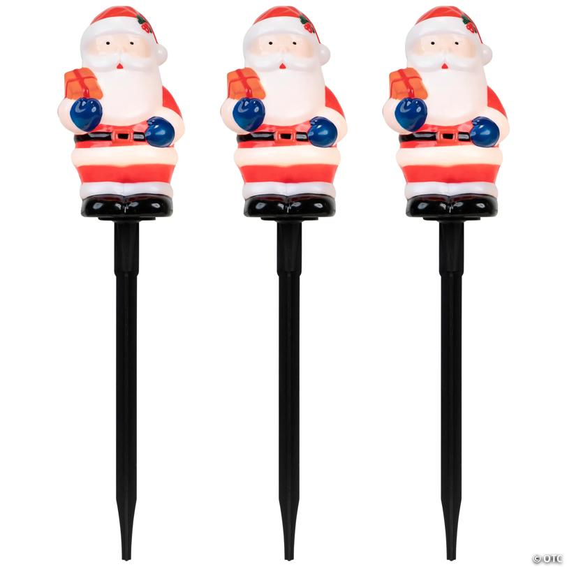 Northlight Set of 4 Lighted Santa Claus Christmas Pathway Markers 16