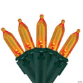 Northlight Set of 50 Orange LED Mini Christmas Lights 4" Spacing - Green Wire