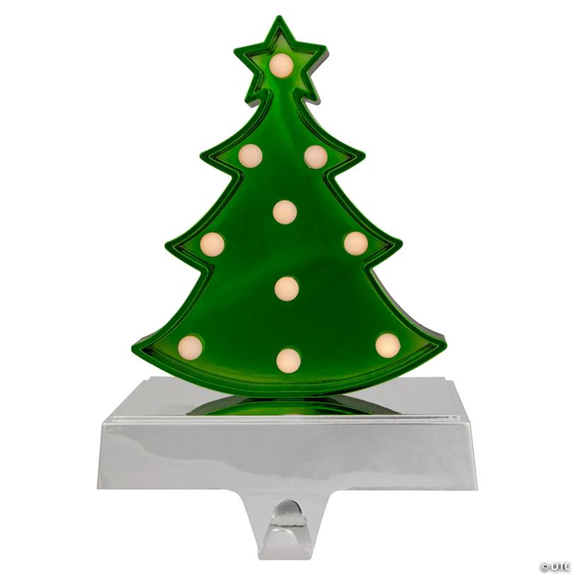 Northlight Shiny Green LED Lighted Christmas Tree Stocking Holder 7