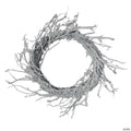 Northlight Snow Flocked and Iridescent Glitter Twig Artificial Christmas Wreath - 24-Inch  Unlit