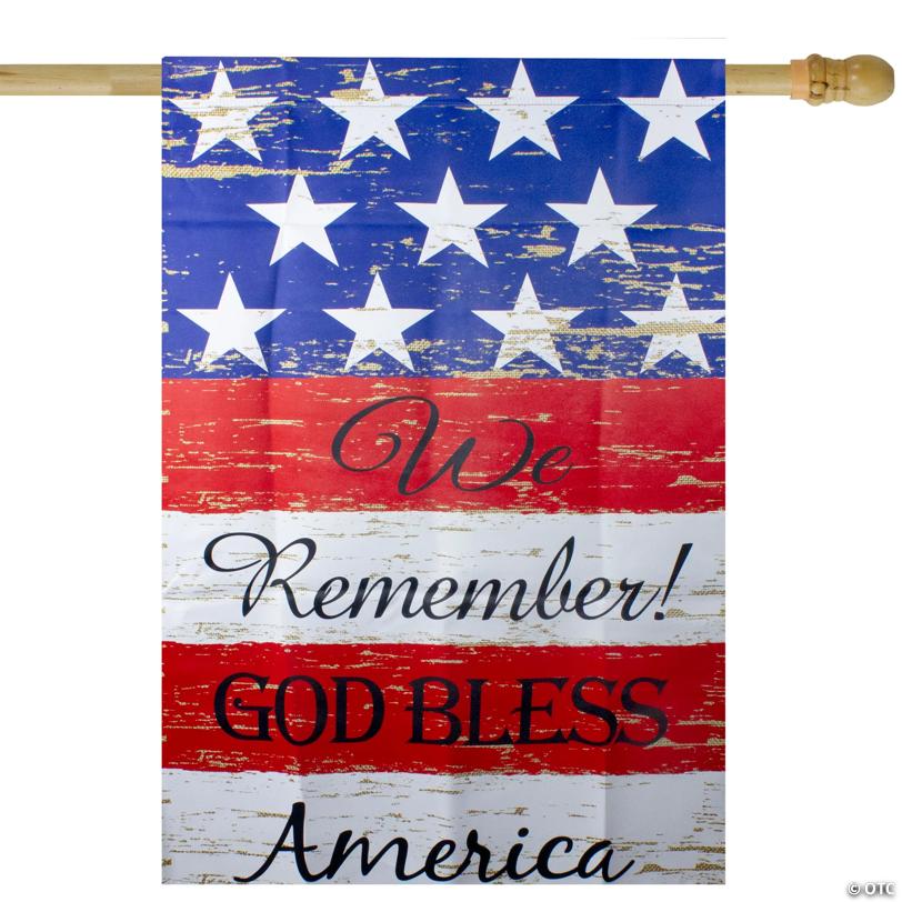 Northlight We Remember! Patriotic American Outdoor House Flag 28" x 40