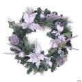 Northlight White Poinsettia and Pine Cone Artificial Christmas Wreath - 24-Inch  Unlit