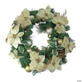 Northlight White Poinsettia and Pine Cone Artificial Christmas Wreath - 24-Inch  Unlit