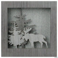 Northlight - 10" Glittered Moose Silhouette Box Framed Christmas Decoration