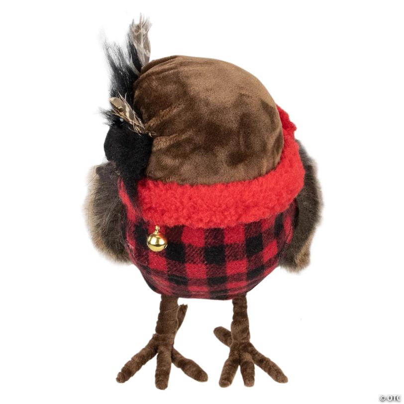 Northlight - 10" Owl with Buffalo Plaid Christmas Figure