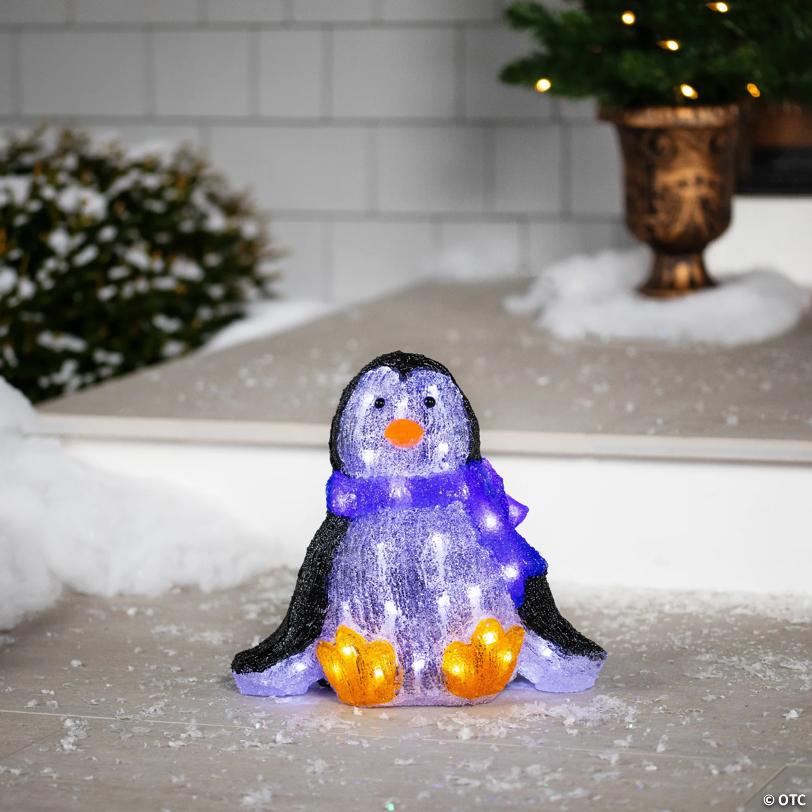 Northlight - 11.5" Lighted Commercial Grade Acrylic Baby Penguin Christmas Display Decoration