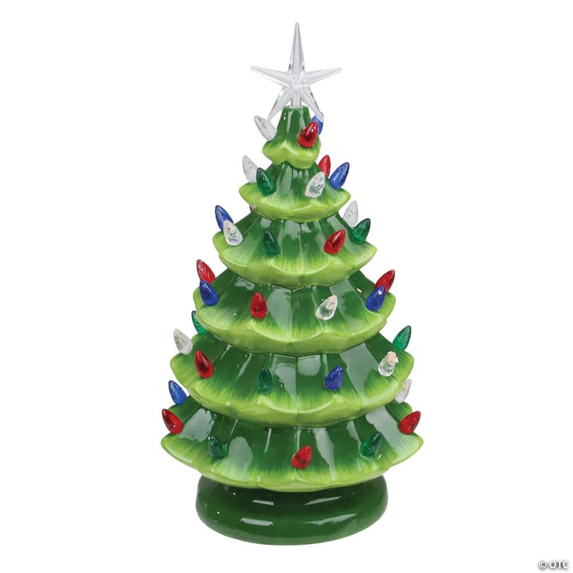Northlight - 12.5" LED Lighted Retro Table Top Christmas Tree with Star Topper